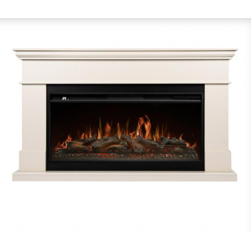 Каминокомплект: Очаг Royal Thermo Aurora RTFP/P-AR40LS, портал California 42/40/36 молочный